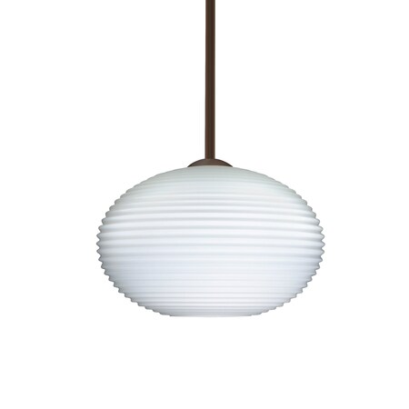 Besa Lighting Pape 12 Cord Pendant, Opal Ribbed, Bronze Finish, 1x9W LED 1TT-491307-LED-BR